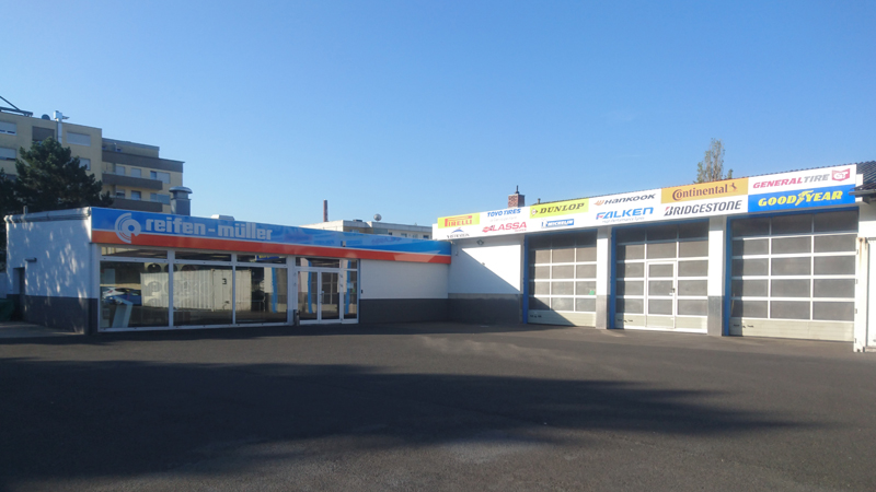 Reifen Müller Filiale Schweinfurt, Außenansicht